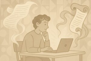 Anthropic社のClaude（OpusとSonnet）との対話を表現した幻想的なイラスト